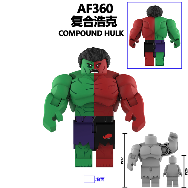 AF360-AF363 COMPOUND HULK THING COLOSSUS BEAST Marvel superhero big figures juguetes building blocks sets Toys for kids