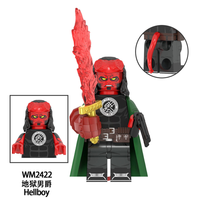 WM2421-2422 Hellboy Mini Figures Building Blocks Plastic Bricks Kids Gift Toys