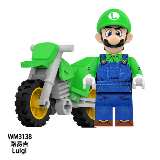 WM6235 Super Mario Kinopio Luigi Koopa Wario Princess Peach Yoshi Waluigi mini figures juguetes mini toys building blocks sets Toys for kids