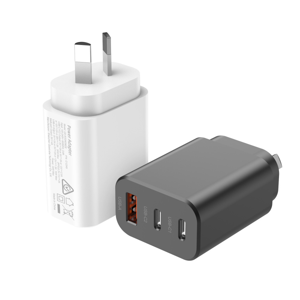 PD30W Multi Port Fast Charging Charger Australian SAA/RCM Certified Charging Head AU Plug 2C1A Charger