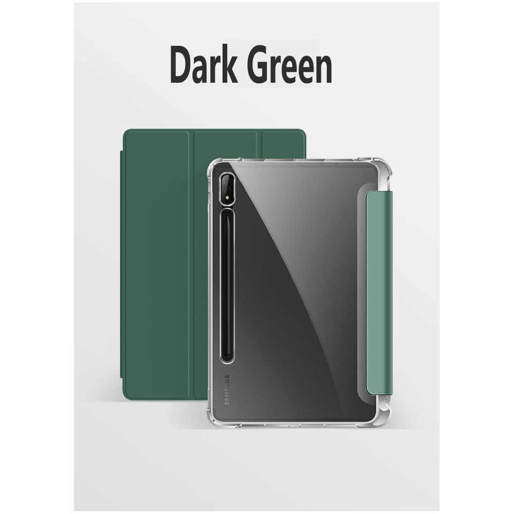Suitable for Samsung S9/S9+ protective cover S7/S8 tablet transparent leather case s9ultra soft shell tpu tri-fold soft shell