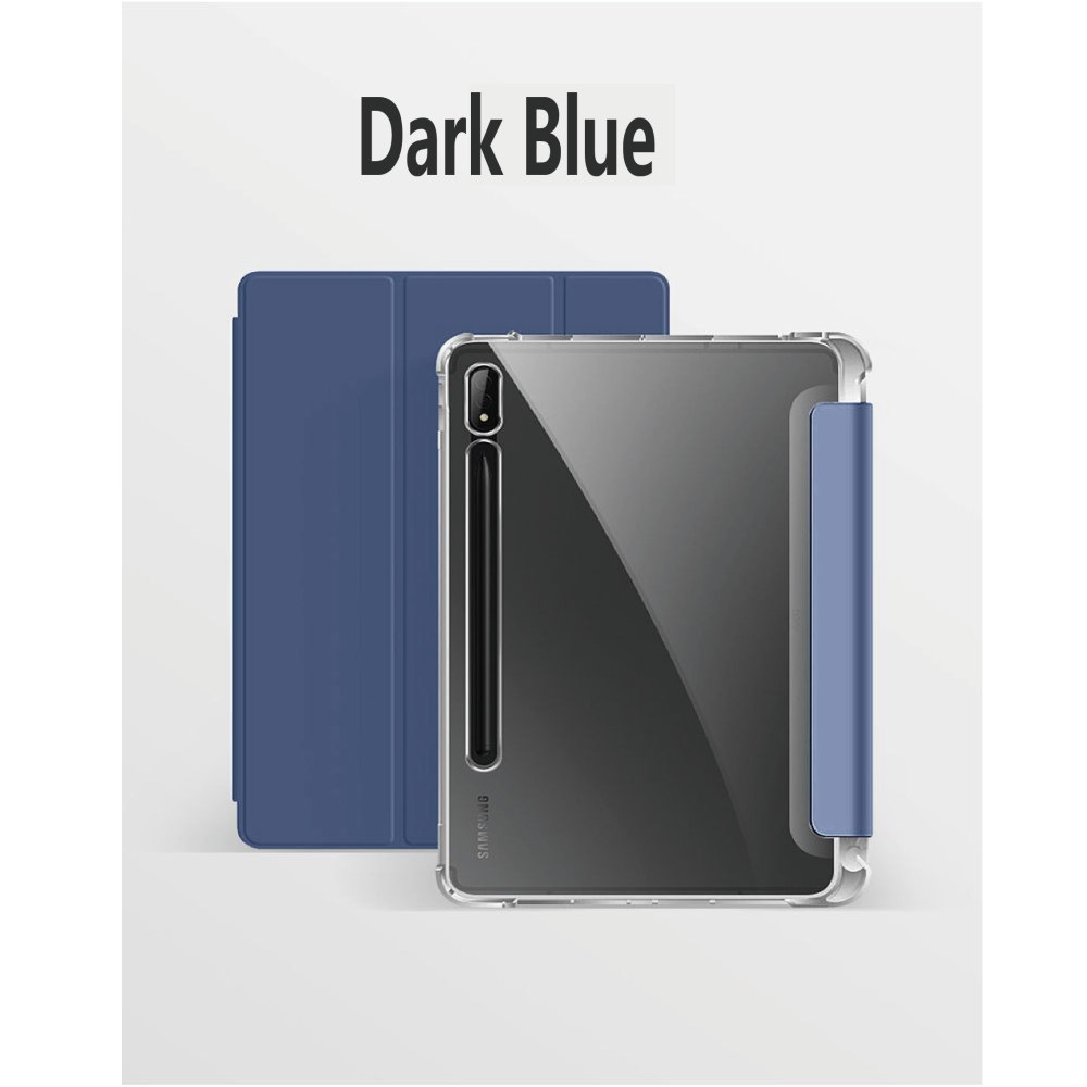 Suitable for Samsung S9/S9+ protective cover S7/S8 tablet transparent leather case s9ultra soft shell tpu tri-fold soft shell