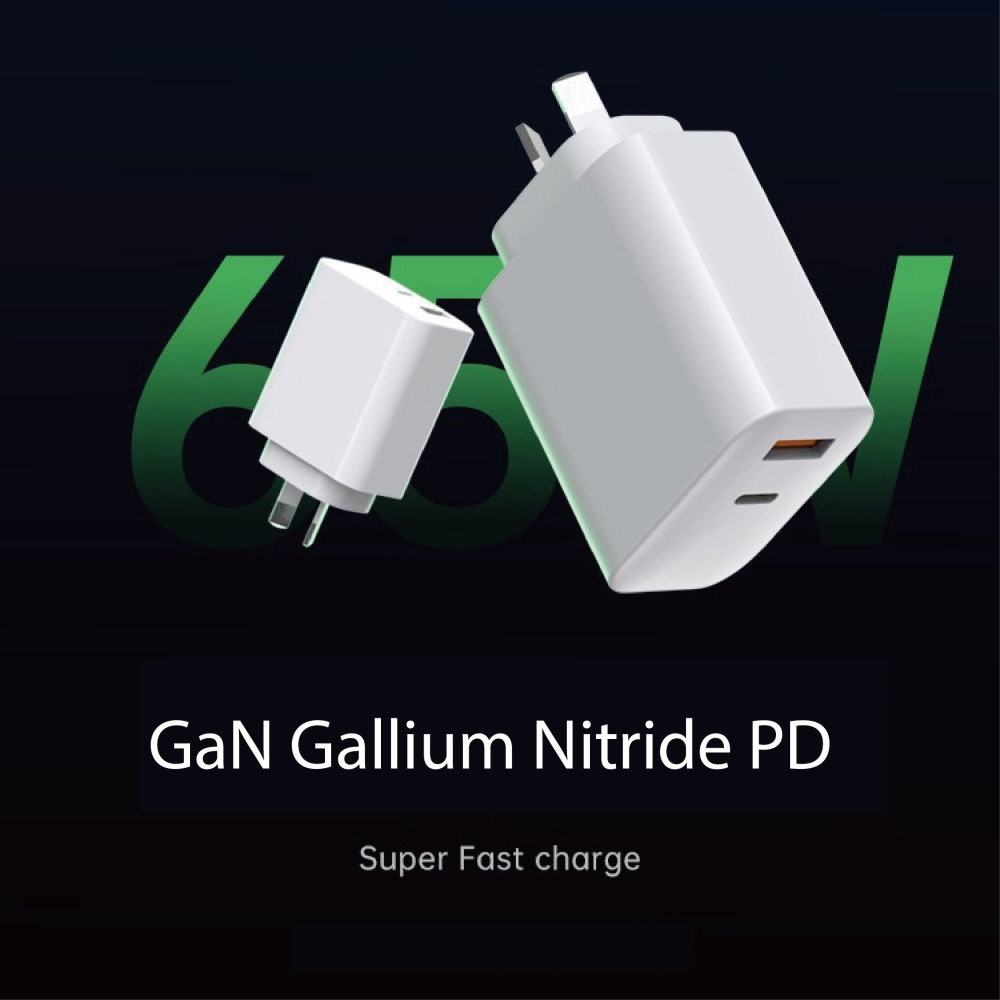 Gallium nitride GAN65W Australian standard charger SAA certified for Apple Google Lenovo computer PD fast charging head