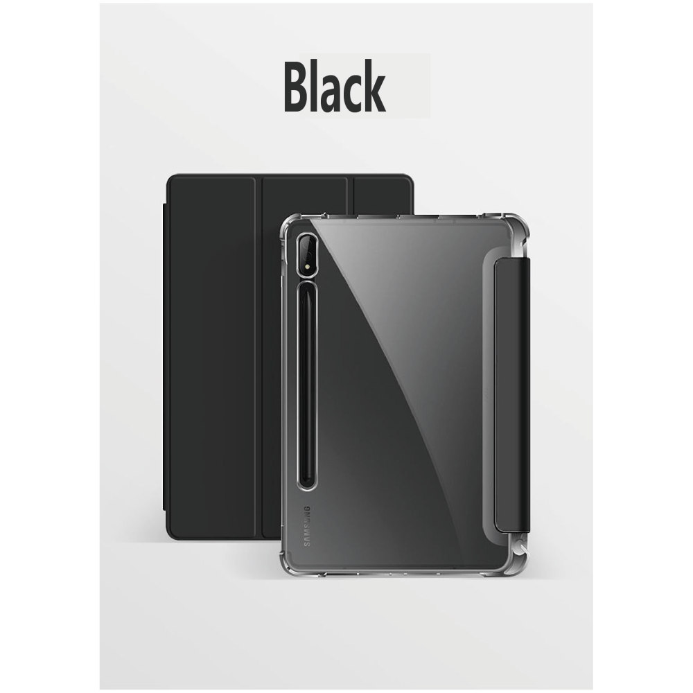 Suitable for Samsung S9/S9+ protective cover S7/S8 tablet transparent leather case s9ultra soft shell tpu tri-fold soft shell