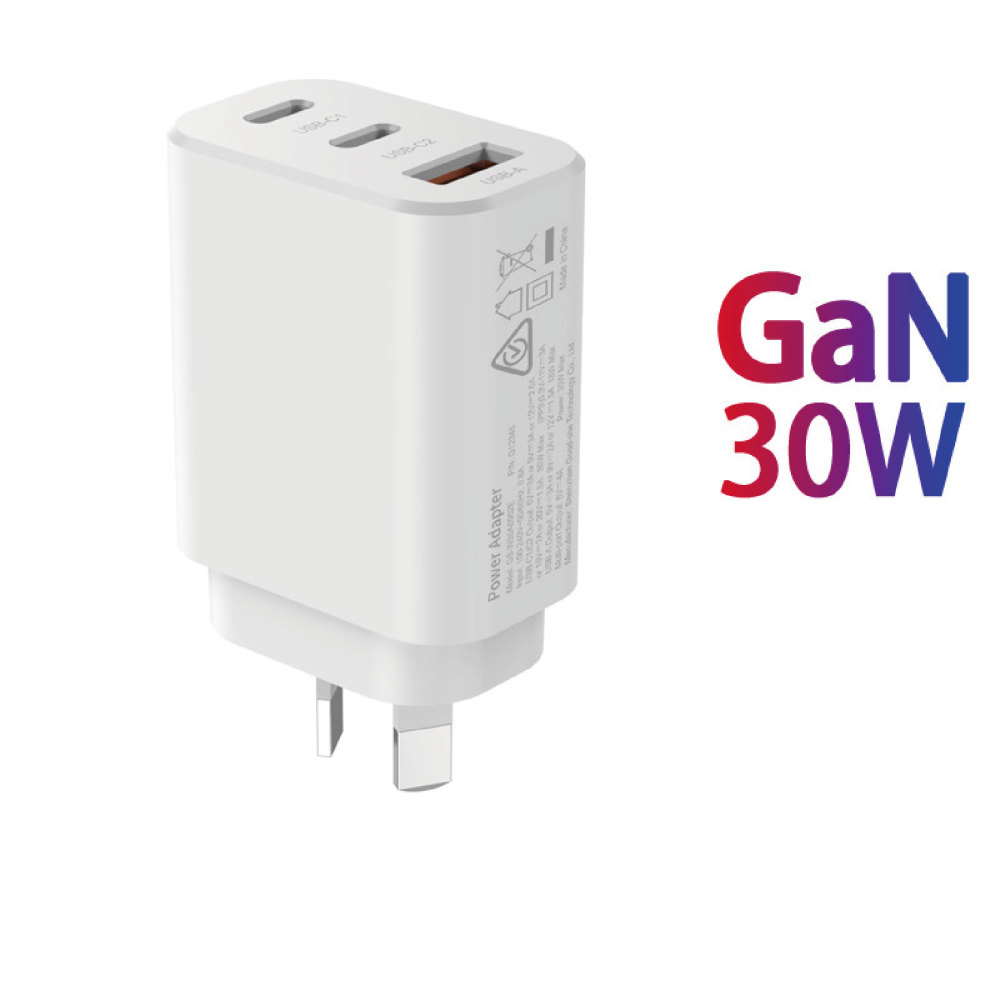 pd30w多口快充充电器澳洲SAA/RCM认证充电头AU Plug 2C1A Charger