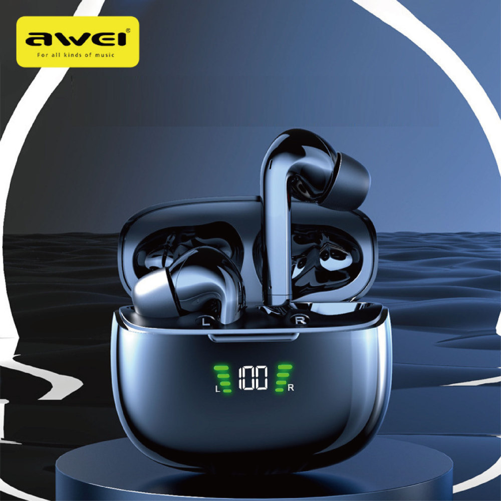 Cross-border Airoda ANC active noise reduction Bluetooth 5.2 earphones Digital display IPX6 waterproof factory private model wireless earphones