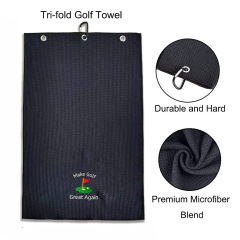 Golf Towel Waffle Pattern Cotton With Carabiner Cleaning Towels Microfiber Hook Cleans Clubs Balls Hands