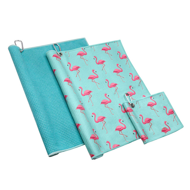 Golf Towel Waffle Pattern Cotton With Carabiner Cleaning Towels Microfiber Hook Cleans Clubs Balls Hands