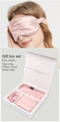 高級シャルムーズ ボックス ピローケース サテン スリーピング アイマスク セット