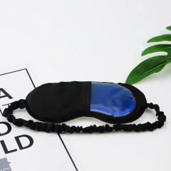 冷気と熱を遮断するソフトで通気性のあるリラックスできるゼロプレッシャーナイト目隠しアイカバー睡眠マスク、ジェルパック付き