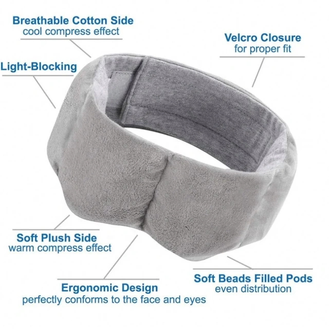 Yoga Plush weighted 3D eye mask for side sleepers