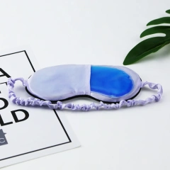 冷気と熱を遮断するソフトで通気性のあるリラックスできるゼロプレッシャーナイト目隠しアイカバー睡眠マスク、ジェルパック付き