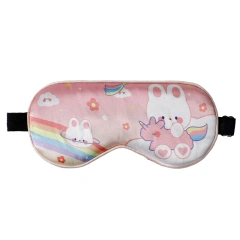 子供用サテンシルクアイマスク プリント柄 快適な睡眠 目の健康に欠かせないアイカバー