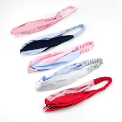 高級ヘアアクセサリー 100% サテン クロス ワイド ヘッドバンド 女性用