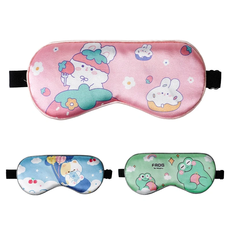 子供用サテンシルクアイマスク プリント柄 快適な睡眠 目の健康に欠かせないアイカバー