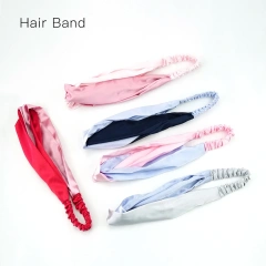 高級ヘアアクセサリー 100% サテン クロス ワイド ヘッドバンド 女性用