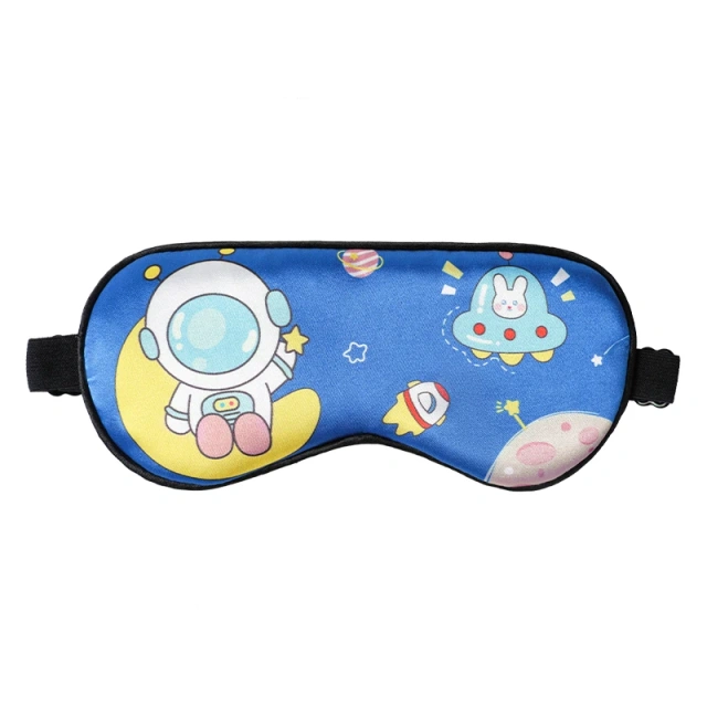 子供用サテンシルクアイマスク プリント柄 快適な睡眠 目の健康に欠かせないアイカバー