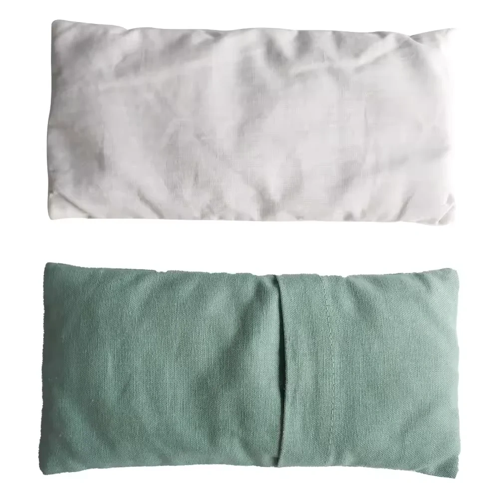 Weighted Organic Microwave Linen Eye Pillow Aromatherapy For Meditation Moist Heat Washable Cover Lavender and Linseed Scented