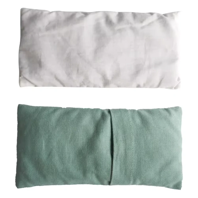 Weighted Organic Microwave Linen Eye Pillow Aromatherapy For Meditation Moist Heat Washable Cover Lavender and Linseed Scented