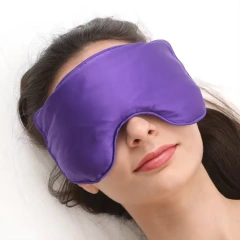 交換可能な自然ハーブの湿熱・冷却療法を備えた、カスタム加重電子レンジ対応亜麻仁アイマスク