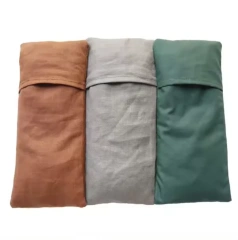 Weighted Organic Microwave Linen Eye Pillow Aromatherapy For Meditation Moist Heat Washable Cover Lavender and Linseed Scented