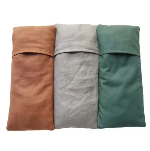 Weighted Organic Microwave Linen Eye Pillow Aromatherapy For Meditation Moist Heat Washable Cover Lavender and Linseed Scented