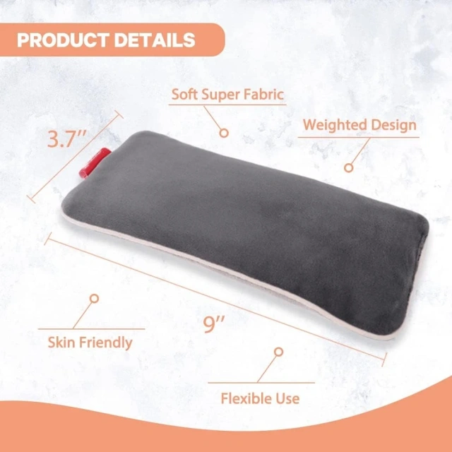 ラベンダーの加重アイピロー、電子レンジ対応の湿熱アイコンプレッションマスク、洗えるカバー付き、睡眠、ヨガ、片頭痛緩和に