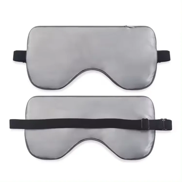 交換可能な自然ハーブの湿熱・冷却療法を備えた、カスタム加重電子レンジ対応亜麻仁アイマスク