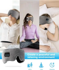 横向き寝用ヘッドホンヘッドバンド、ワイヤレス Bluetooth スピーカー付きスリープマスク