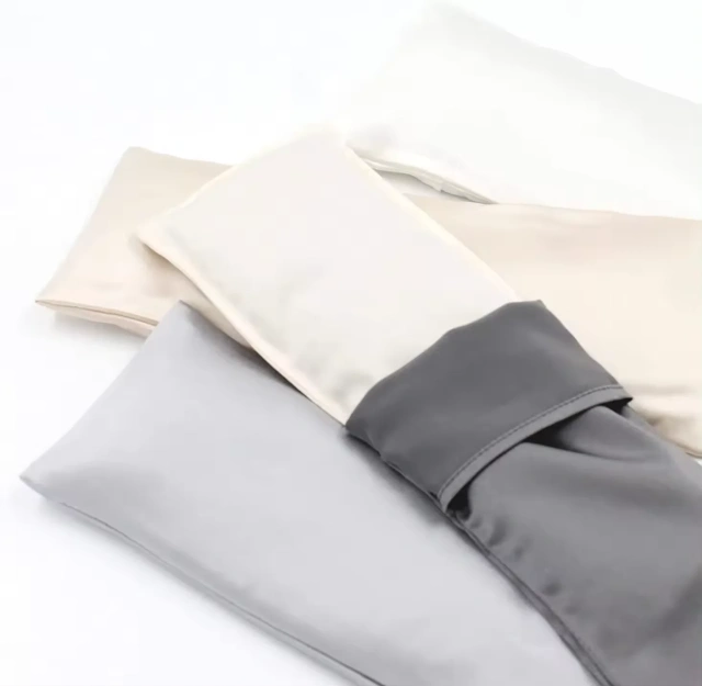 22匁 100% グレード 6A マルベリーシルク エクストラロング アイピロー 未漂白コットン インナーシードパック ラベンダーの香り