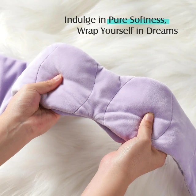 加重アイマスク、光を遮断、目の圧力ゼロ、ビーズ付き睡眠用アイカバー、リラクゼーションと旅行用の目隠し