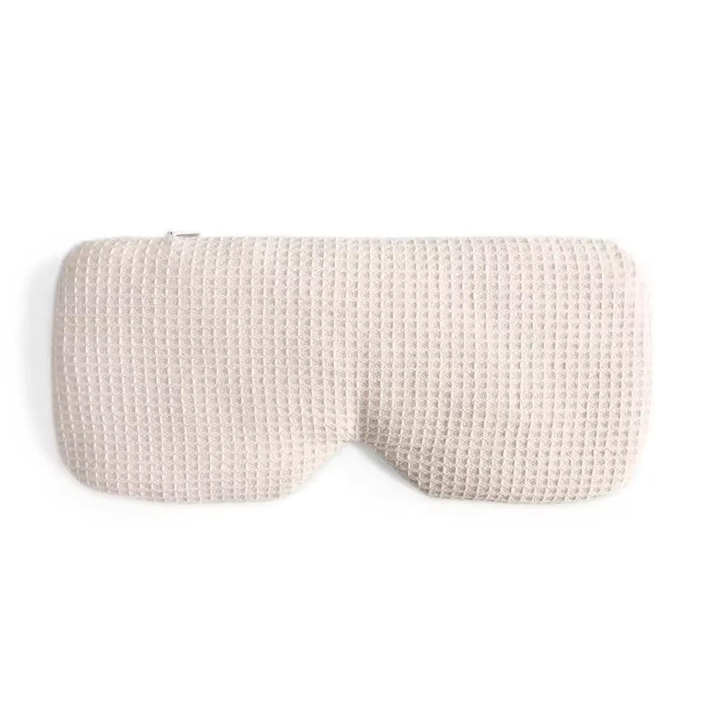 Pink Organic Linen 100% Cotton Yoga Eye Pillow Filled with Flaxseed and Lavender Moist Heat for Dry Eye