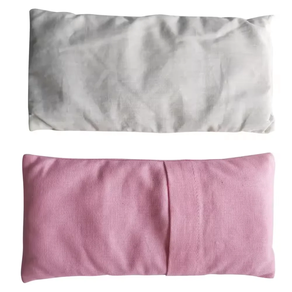 Weighted Organic Microwave Linen Eye Pillow Aromatherapy For Meditation Moist Heat Washable Cover Lavender and Linseed Scented