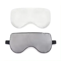 交換可能な自然ハーブの湿熱・冷却療法を備えた、カスタム加重電子レンジ対応亜麻仁アイマスク