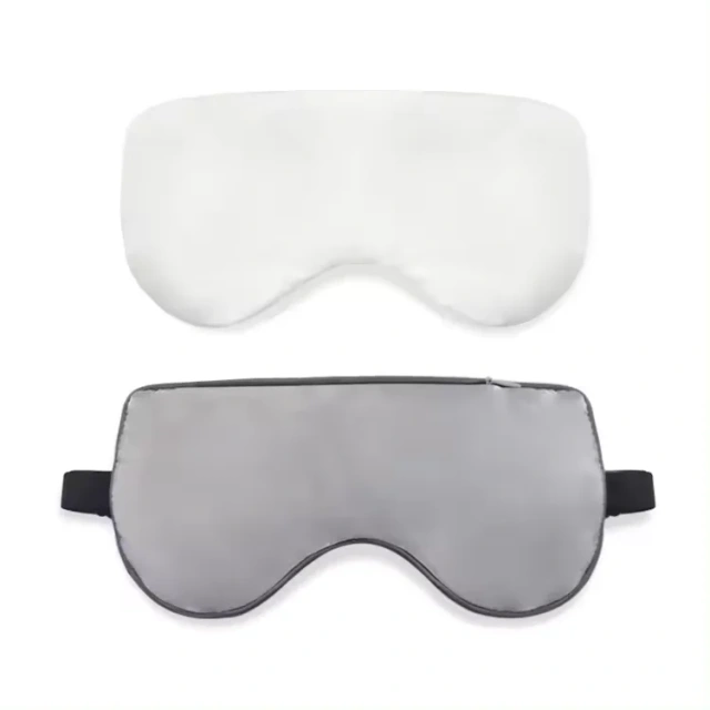 交換可能な自然ハーブの湿熱・冷却療法を備えた、カスタム加重電子レンジ対応亜麻仁アイマスク