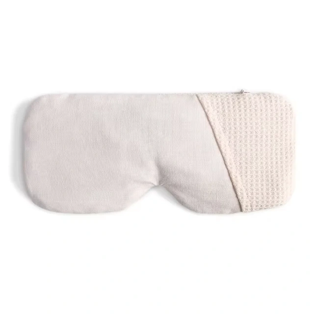 Pink Organic Linen 100% Cotton Yoga Eye Pillow Filled with Flaxseed and Lavender Moist Heat for Dry Eye
