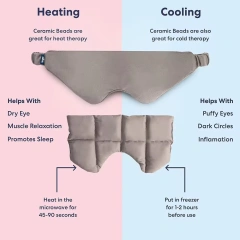 カスタム加重アイマスク 冷却電子レンジ加熱睡眠マスク 睡眠のための快適なアイピロー 調節可能なストラップ 片頭痛マスク