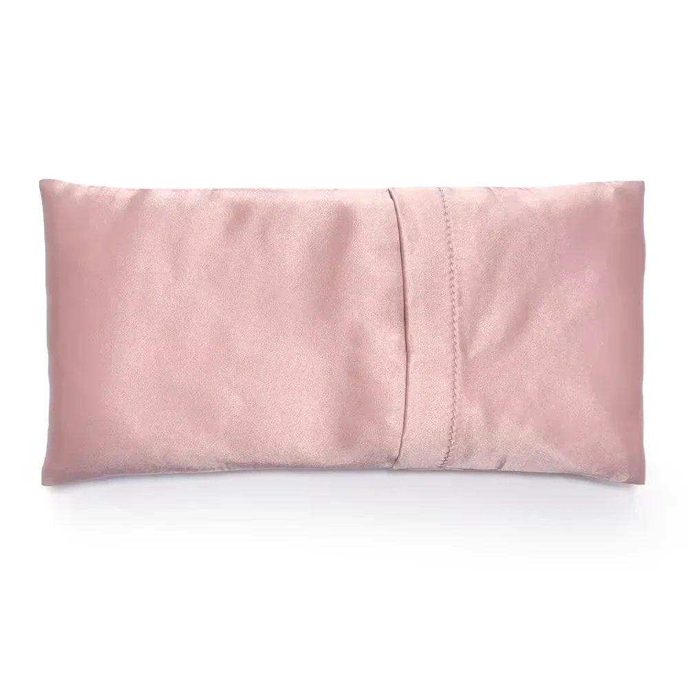 Silk Microwaveable Eye Pillow Aroma Therapy Lavender Scented with Unbleached Cotton Heat weighted Eye Pillow For Meditation