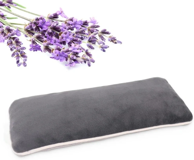 ラベンダーの加重アイピロー、電子レンジ対応の湿熱アイコンプレッションマスク、洗えるカバー付き、睡眠、ヨガ、片頭痛緩和に
