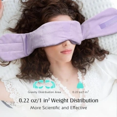 加重アイマスク、光を遮断、目の圧力ゼロ、ビーズ付き睡眠用アイカバー、リラクゼーションと旅行用の目隠し