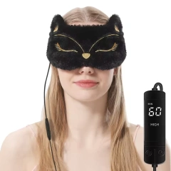 Mokomoko 電気加熱睡眠アイマスク LED スクリーンコントローラー 調節可能なストラップ アイケアポーチ カスタマイズロゴ利用可能