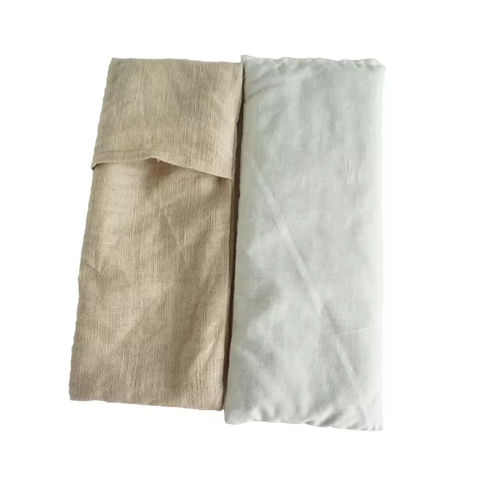 Weighted Organic Microwave Linen Eye Pillow Aromatherapy For Meditation Moist Heat Washable Cover Lavender and Linseed Scented
