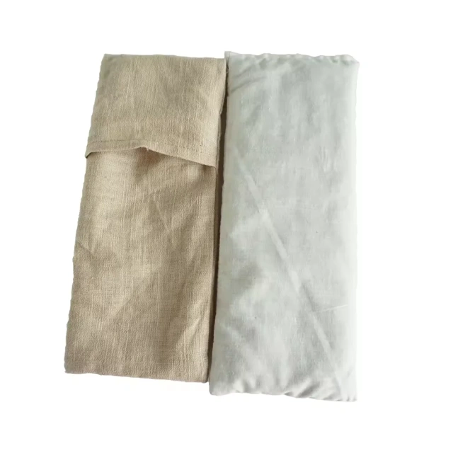 Weighted Organic Microwave Linen Eye Pillow Aromatherapy For Meditation Moist Heat Washable Cover Lavender and Linseed Scented
