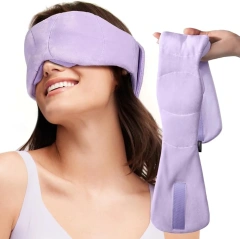 加重アイマスク、光を遮断、目の圧力ゼロ、ビーズ付き睡眠用アイカバー、リラクゼーションと旅行用の目隠し