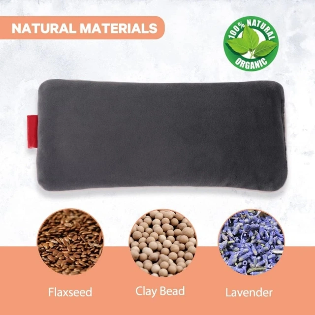 ラベンダーの加重アイピロー、電子レンジ対応の湿熱アイコンプレッションマスク、洗えるカバー付き、睡眠、ヨガ、片頭痛緩和に