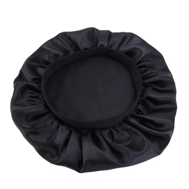 Women Satin Hair Wrap Sleep Hair  Bonnet  Head Wear Bonnet With Wide  Elastic Band