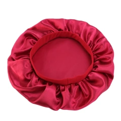 Women Satin Hair Wrap Sleep Hair  Bonnet  Head Wear Bonnet With Wide  Elastic Band