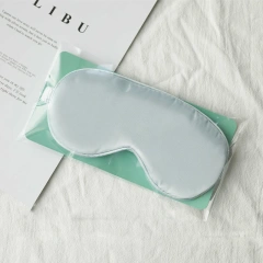 カスタムロゴデザイン刺繍デジタルプリント両面サテンシルクアイシェード無地睡眠用アイマスクカバー、ゴムバンド付き