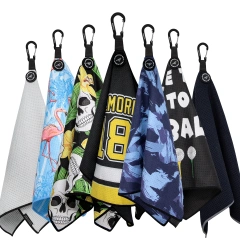 Hot Selling Colorful Premium Magnetic Customized Waffle Sublimation Golf Towel With Hook