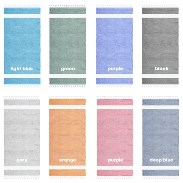 Turkish Cotton Sand Free Quick Drying Lightweight Travel Towel Absorbent Jacquard Turkish Fouta Beach Towel With Tassels